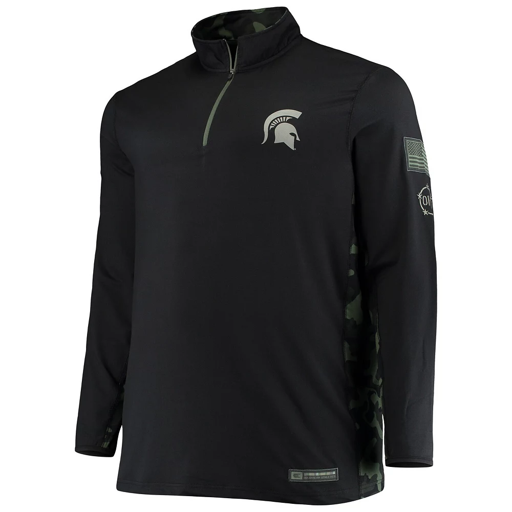 Men's Colosseum Black Michigan State Spartans OHT Military Appreciation Big & Tall Quarter-Zip Jacket 3 Men's Colosseum Black Michigan State Spartans OHT Military Appreciation Big & Tall Quarter-Zip Jacket - Image 3
