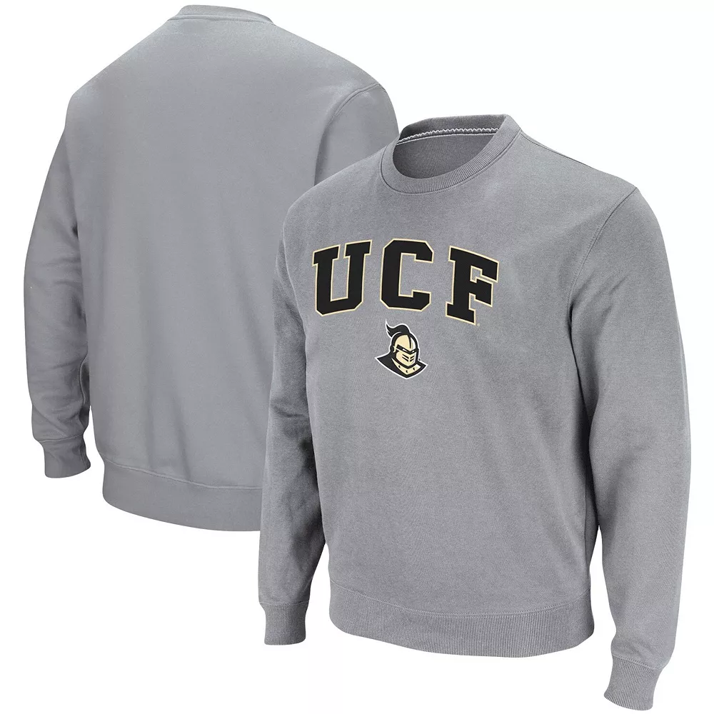 Men's Colosseum Heathered Gray UCF Knights Arch & Logo Tackle Twill Pullover Sweatshirt 1 Men's Colosseum Heathered Gray UCF Knights Arch & Logo Tackle Twill Pullover Sweatshirt