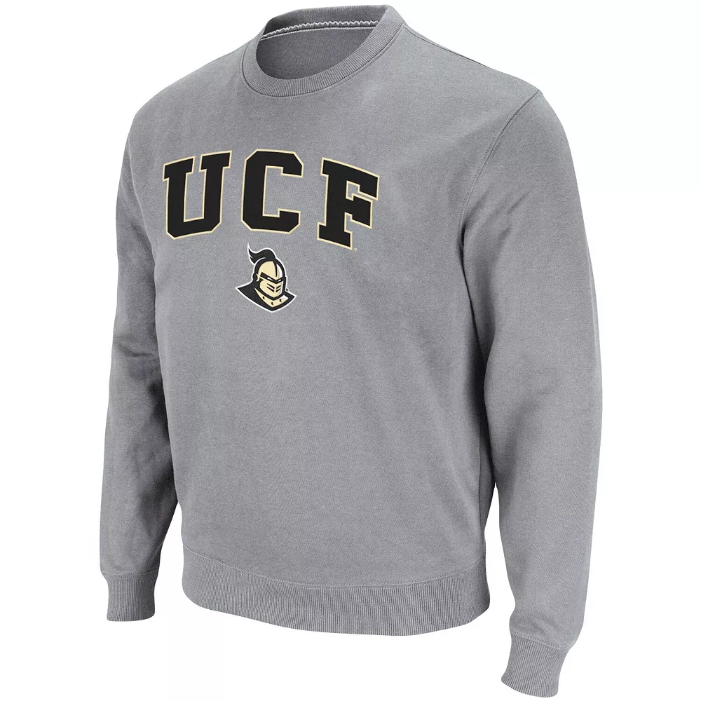 Men's Colosseum Heathered Gray UCF Knights Arch & Logo Tackle Twill Pullover Sweatshirt 3 Men's Colosseum Heathered Gray UCF Knights Arch & Logo Tackle Twill Pullover Sweatshirt - Image 3