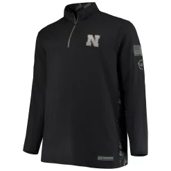Men's Colosseum Black Nebraska Huskers OHT Military Appreciation Big & Tall Quarter-Zip Jacket -Colosseum shop 4811375 ALT2