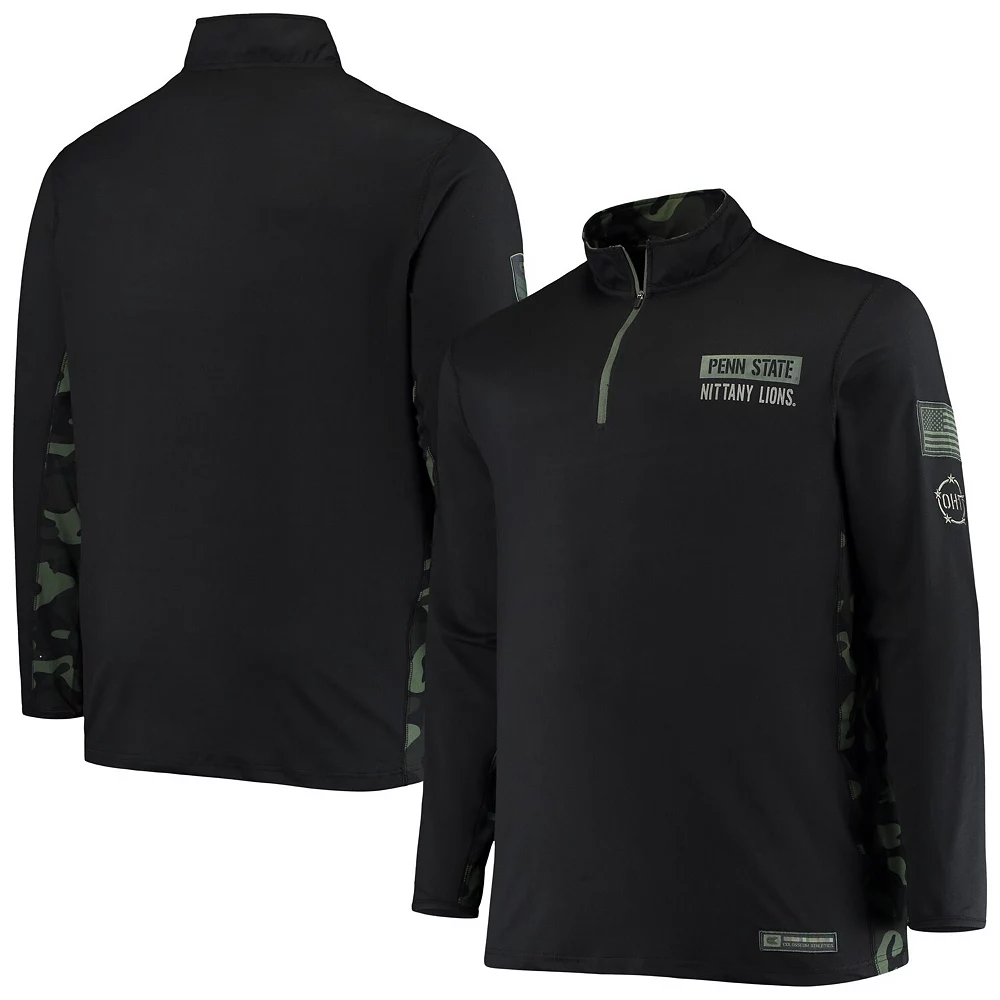 Men's Colosseum Black Penn State Nittany Lions OHT Military Appreciation Big & Tall Quarter-Zip Jacket 2 Men's Colosseum Black Penn State Nittany Lions OHT Military Appreciation Big & Tall Quarter-Zip Jacket - Image 2