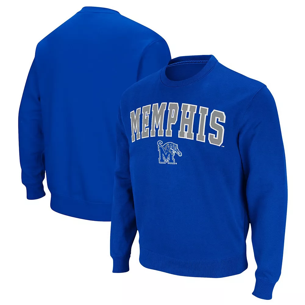 Men's Colosseum Royal Memphis Tigers Arch & Logo Tackle Twill Pullover Sweatshirt 1 Men's Colosseum Royal Memphis Tigers Arch & Logo Tackle Twill Pullover Sweatshirt