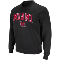 Men's Colosseum Black Miami University RedHawks Arch & Logo Tackle Twill Pullover Sweatshirt 5 Men's Colosseum Black Miami University RedHawks Arch & Logo Tackle Twill Pullover Sweatshirt -Colosseum shop 4811616 ALT2