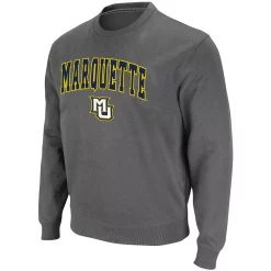Men's Colosseum Charcoal Marquette Golden Eagles Arch & Logo Tackle Twill Pullover Sweatshirt -Colosseum shop 4811654 ALT2