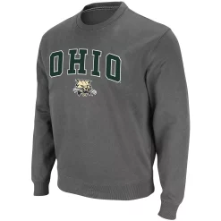 Men's Colosseum Charcoal Ohio Bobcats Arch & Logo Tackle Twill Pullover Sweatshirt -Colosseum shop 4811656 ALT2
