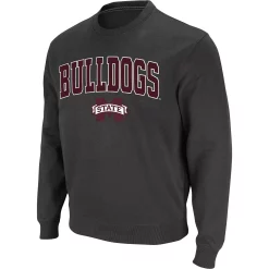 Men's Colosseum Charcoal Mississippi State Bulldogs Arch & Logo Tackle Twill Pullover Sweatshirt -Colosseum shop 4811735 ALT2