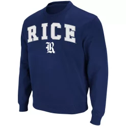Men's Colosseum Navy Rice Owls Arch & Logo Tackle Twill Pullover Sweatshirt -Colosseum shop 4811953 ALT2