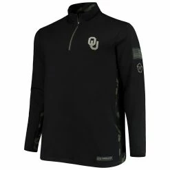 Men's Colosseum Black Oklahoma Sooners OHT Military Appreciation Big & Tall Quarter-Zip Jacket -Colosseum shop 4822636 ALT2