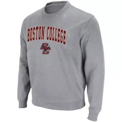 Men's Colosseum Heathered Gray Boston College Eagles Arch & Logo Tackle Twill Pullover Sweatshirt -Colosseum shop 4822680 ALT2