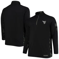 Men's Colosseum Black West Virginia Mountaineers OHT Military Appreciation Big & Tall Quarter-Zip Jacket