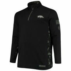Men's Colosseum Black Arkansas Razorbacks OHT Military Appreciation Big & Tall Quarter-Zip Jacket -Colosseum shop 4822795 ALT2