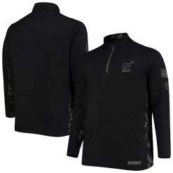 Men's Colosseum Black Navy Midshipmen OHT Military Appreciation Big & Tall Quarter-Zip Jacket