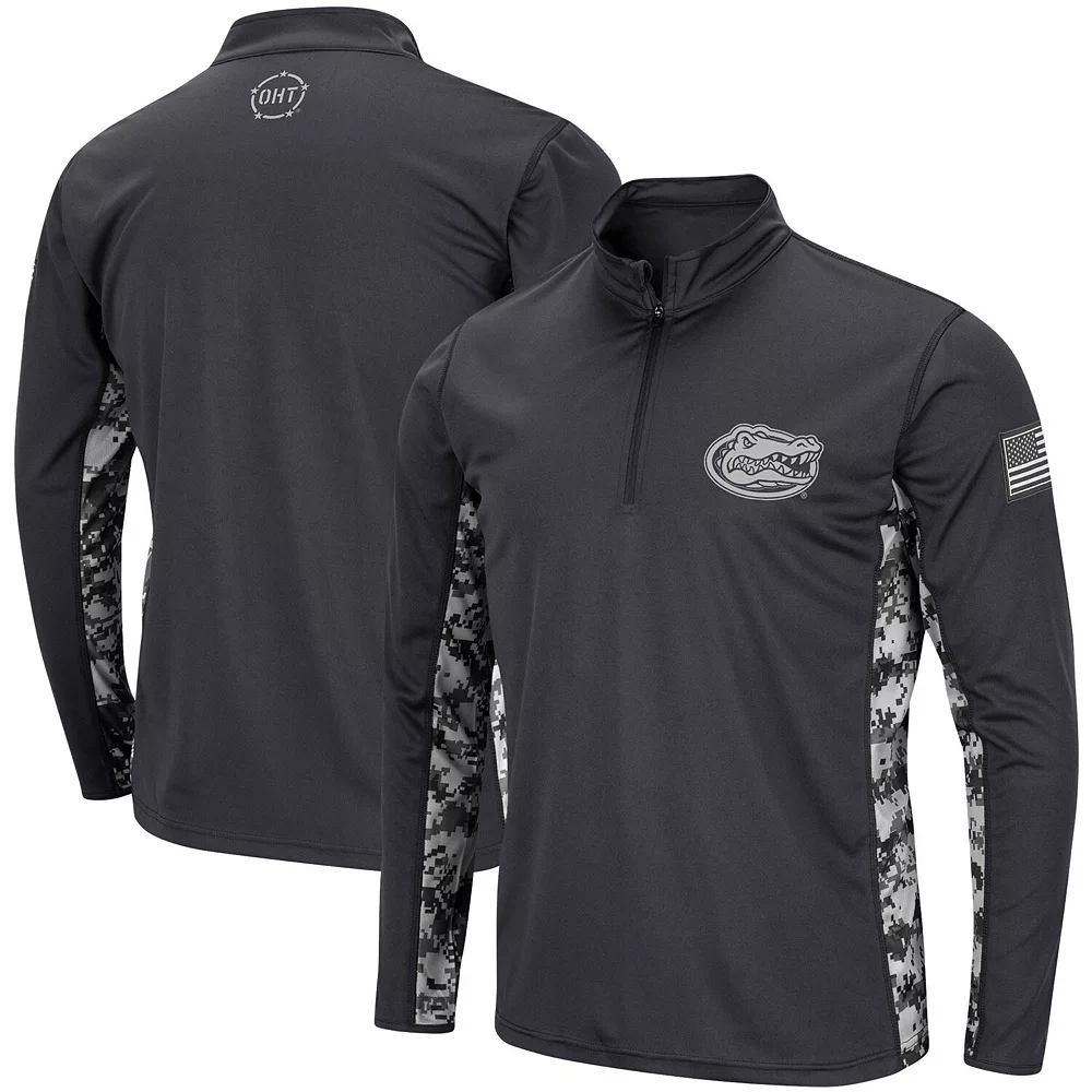 Men's Colosseum Charcoal Florida Gators OHT Military Appreciation Digi Camo Quarter-Zip Jacket 2 Men's Colosseum Charcoal Florida Gators OHT Military Appreciation Digi Camo Quarter-Zip Jacket - Image 2