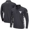 Men's Colosseum Charcoal West Virginia Mountaineers OHT Military Appreciation Digi Camo Quarter-Zip Jacket