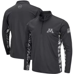 Men's Colosseum Charcoal Minnesota Golden Gophers OHT Military Appreciation Digi Camo Quarter-Zip Jacket