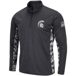 Men's Colosseum Charcoal Michigan State Spartans OHT Military Appreciation Digi Camo Quarter-Zip Jacket -Colosseum shop 4823795 ALT2