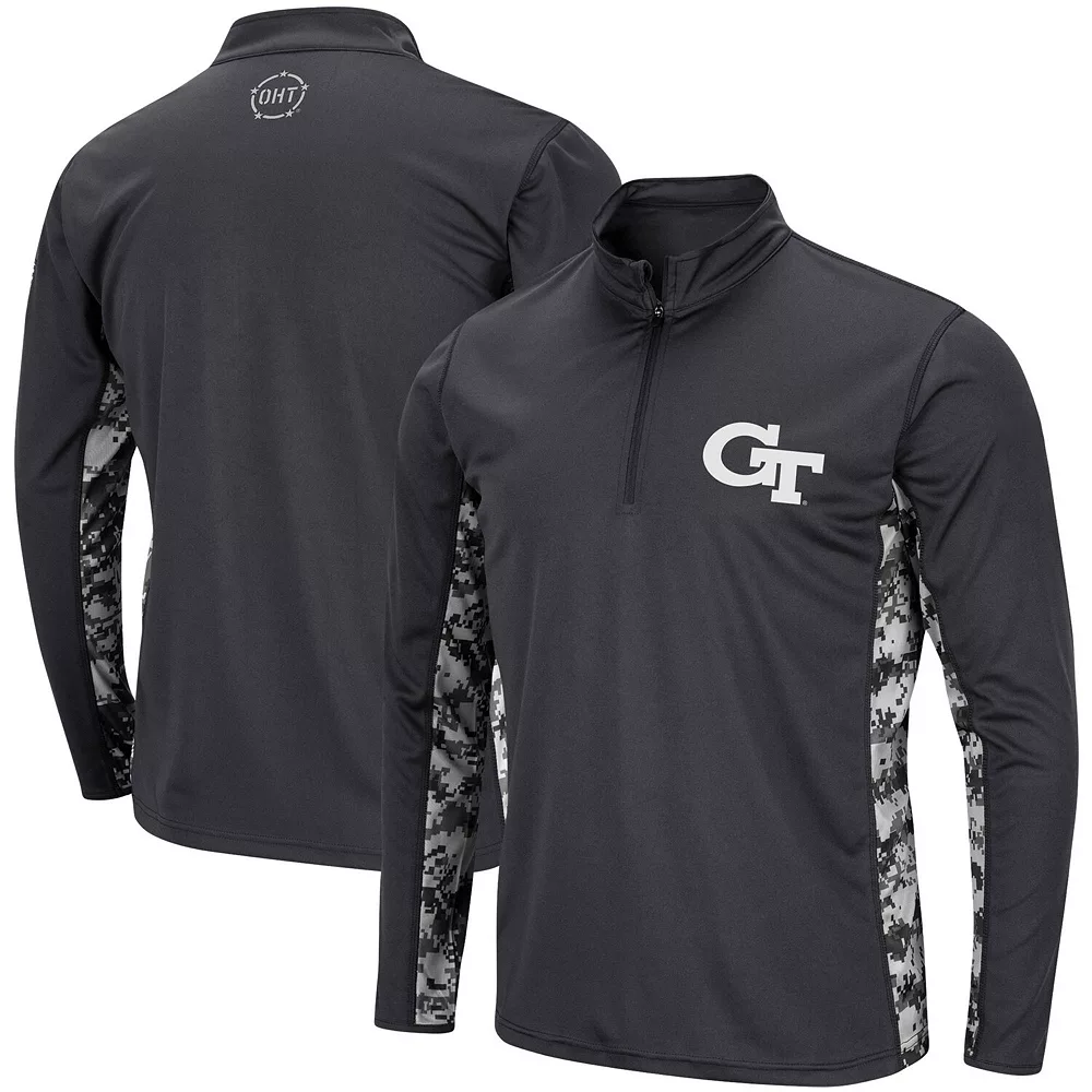 Men's Colosseum Charcoal Georgia Tech Yellow Jackets OHT Military Appreciation Digi Camo Quarter-Zip Jacket 2 Men's Colosseum Charcoal Georgia Tech Yellow Jackets OHT Military Appreciation Digi Camo Quarter-Zip Jacket - Image 2