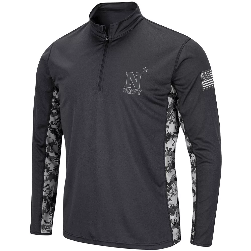 Men's Colosseum Charcoal Navy Midshipmen OHT Military Appreciation Digi Camo Quarter-Zip Jacket 3 Men's Colosseum Charcoal Navy Midshipmen OHT Military Appreciation Digi Camo Quarter-Zip Jacket - Image 3