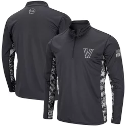 Men's Colosseum Charcoal Villanova Wildcats OHT Military Appreciation Digi Camo Quarter-Zip Jacket
