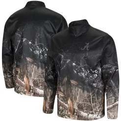 Men's Colosseum Black/Realtree Camo Alabama Crimson Tide Creek Quarter-Zip Jacket