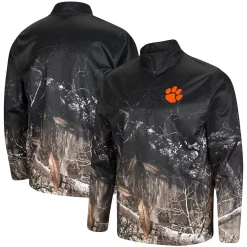 Men's Colosseum Black/Realtree Camo Clemson Tigers Creek Quarter-Zip Jacket