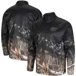 Men's Colosseum Black/Realtree Camo Florida Gators Creek Quarter-Zip Jacket