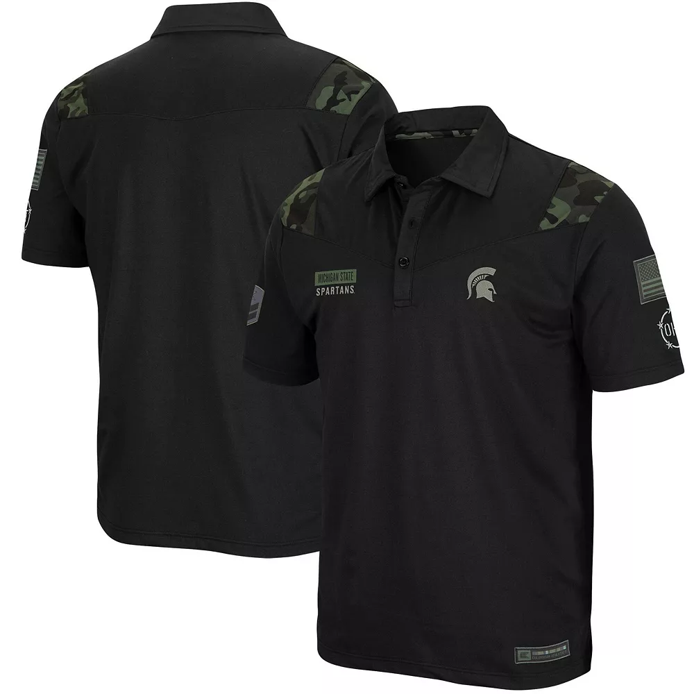 Men's Colosseum Black Michigan State Spartans OHT Military Appreciation Sierra Polo 1 Men's Colosseum Black Michigan State Spartans OHT Military Appreciation Sierra Polo