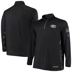 Men's Colosseum Black Florida Gators OHT Military Appreciation Big & Tall Quarter-Zip Jacket