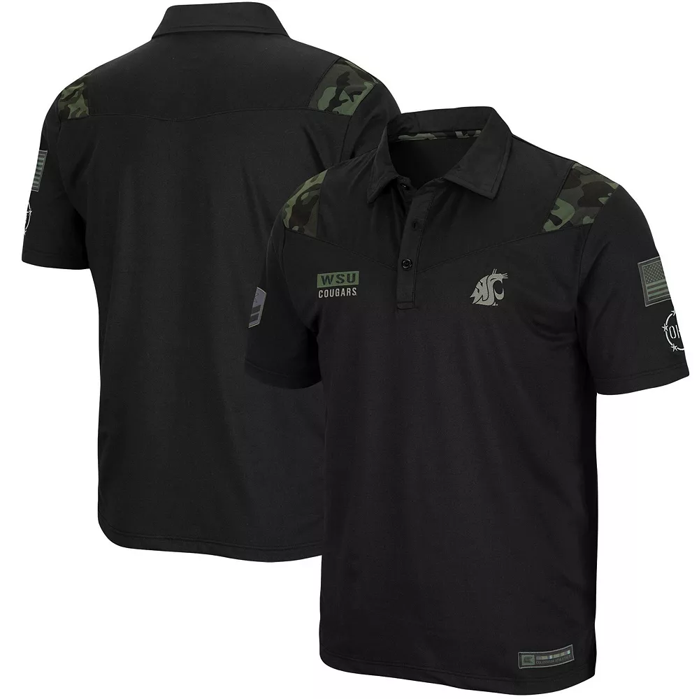 Men's Colosseum Black Washington State Cougars OHT Military Appreciation Sierra Polo 2 Men's Colosseum Black Washington State Cougars OHT Military Appreciation Sierra Polo - Image 2