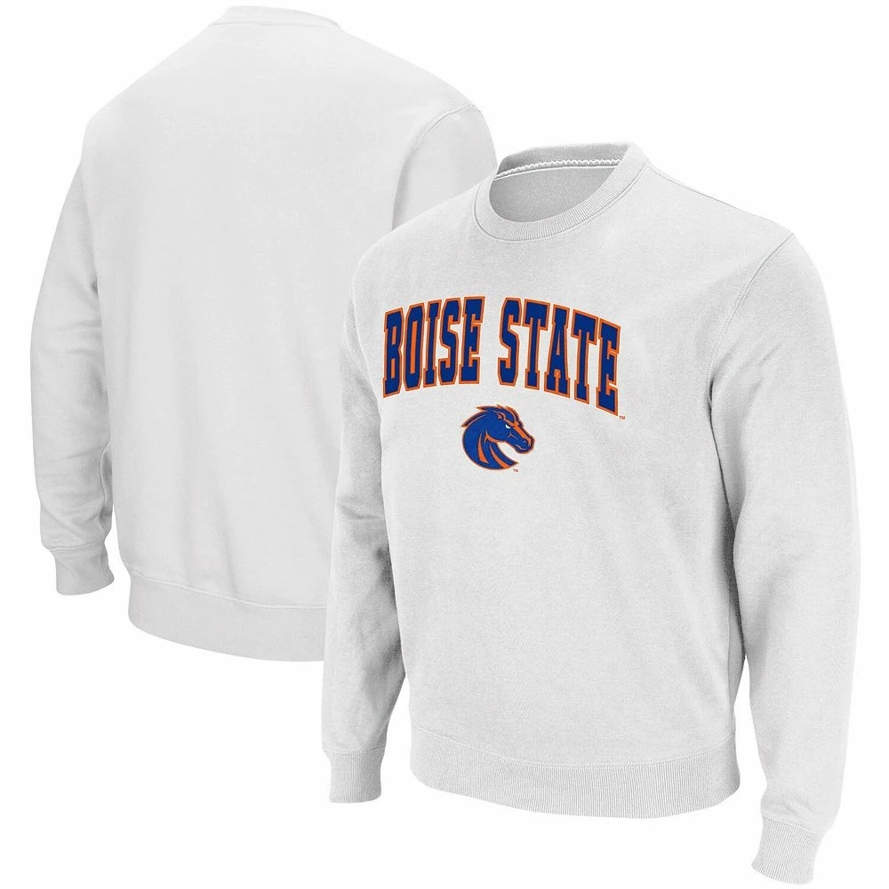 Men's Colosseum White Boise State Broncos Arch & Logo Tackle Twill Pullover Sweatshirt 1 Men's Colosseum White Boise State Broncos Arch & Logo Tackle Twill Pullover Sweatshirt