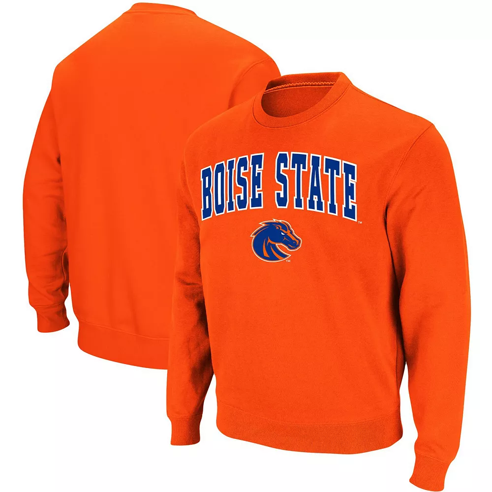 Men's Colosseum Orange Boise State Broncos Arch & Logo Tackle Twill Pullover Sweatshirt 2 Men's Colosseum Orange Boise State Broncos Arch & Logo Tackle Twill Pullover Sweatshirt - Image 2