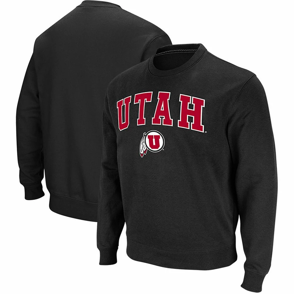 Men's Colosseum Black Utah Utes Arch & Logo Tackle Twill Pullover Sweatshirt 1 Men's Colosseum Black Utah Utes Arch & Logo Tackle Twill Pullover Sweatshirt