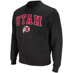 Men's Colosseum Black Utah Utes Arch & Logo Tackle Twill Pullover Sweatshirt 5 Men's Colosseum Black Utah Utes Arch & Logo Tackle Twill Pullover Sweatshirt -Colosseum shop 4860158 ALT2