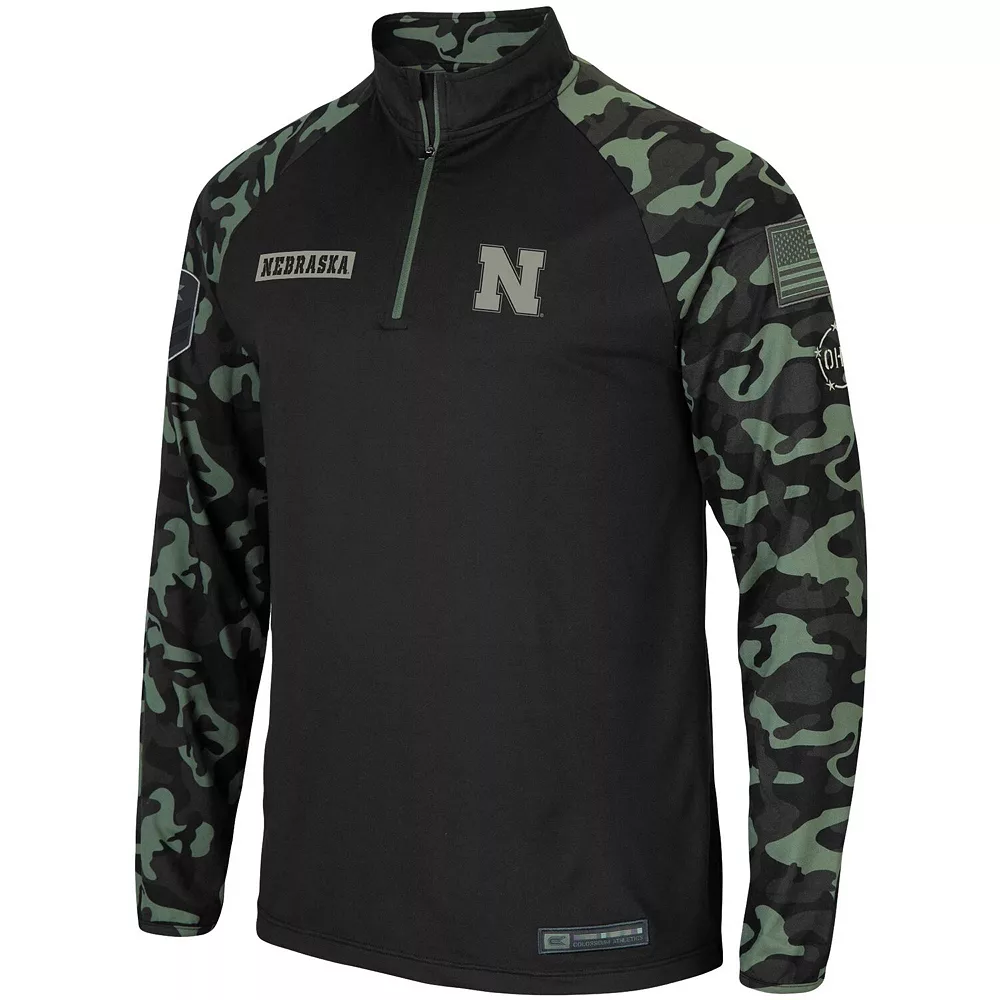 Men's Colosseum Black Nebraska Huskers OHT Military Appreciation Take Flight Raglan Quarter-Zip Jacket 3 Men's Colosseum Black Nebraska Huskers OHT Military Appreciation Take Flight Raglan Quarter-Zip Jacket - Image 3
