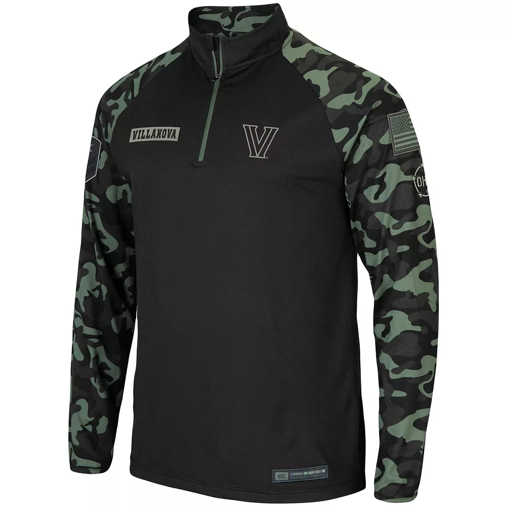 Men's Colosseum Black Villanova Wildcats OHT Military Appreciation Take Flight Raglan Quarter-Zip Jacket 3 Men's Colosseum Black Villanova Wildcats OHT Military Appreciation Take Flight Raglan Quarter-Zip Jacket - Image 3