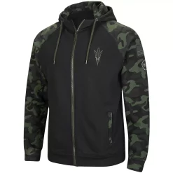 Men's Colosseum Black Arizona State Sun Devils OHT Military Appreciation Camo Raglan Full-Zip Hoodie -Colosseum shop 4861408 ALT2
