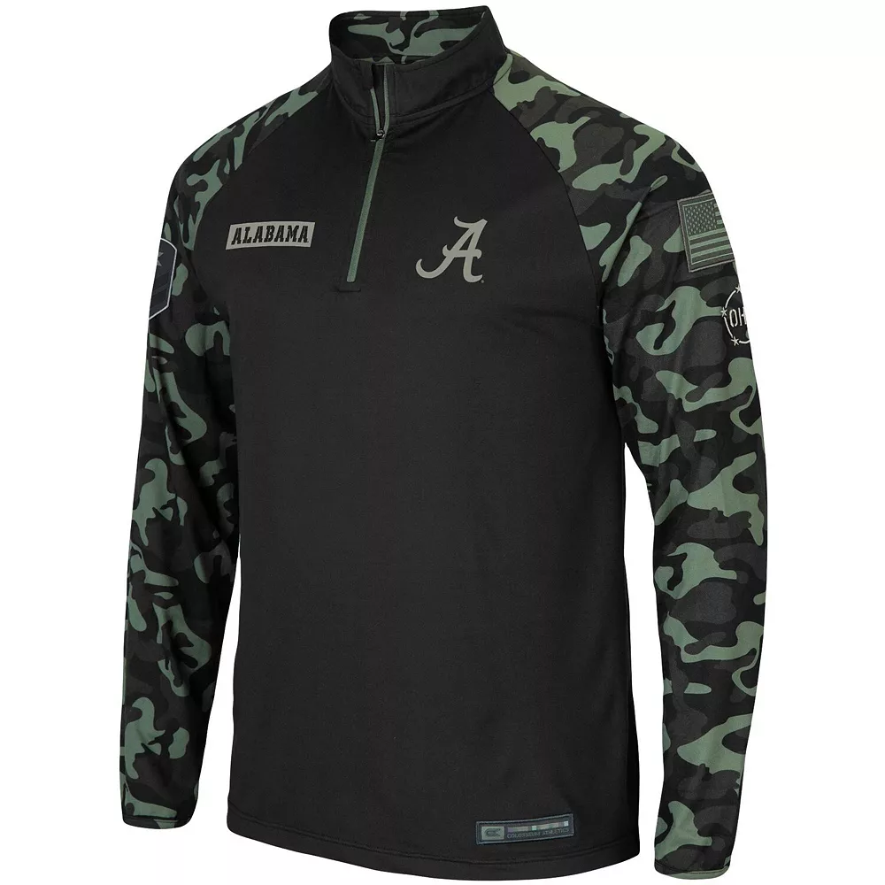 Men's Colosseum Black Alabama Crimson Tide OHT Military Appreciation Take Flight Raglan Quarter-Zip Jacket 2 Men's Colosseum Black Alabama Crimson Tide OHT Military Appreciation Take Flight Raglan Quarter-Zip Jacket - Image 2