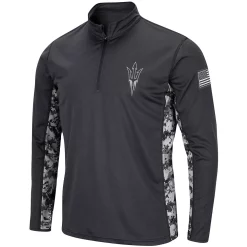 Men's Colosseum Charcoal Arizona State Sun Devils OHT Military Appreciation Digi Camo Quarter-Zip Jacket -Colosseum shop 4876929 ALT2