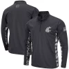 Men's Colosseum Charcoal Washington State Cougars OHT Military Appreciation Digi Camo Quarter-Zip Jacket