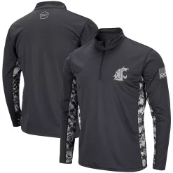 Men's Colosseum Charcoal Washington State Cougars OHT Military Appreciation Digi Camo Quarter-Zip Jacket -Colosseum shop 4877774 ALT
