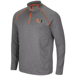 Men's Colosseum Heathered Charcoal Miami Hurricanes Robert Raglan Quarter-Zip Jacket -Colosseum shop 5006700 ALT2
