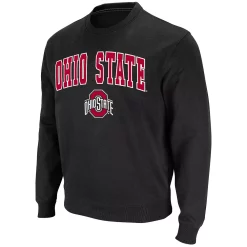 Men's Colosseum Black Ohio State Buckeyes Team Arch & Logo Tackle Twill Pullover Sweatshirt -Colosseum shop 5321969 ALT2