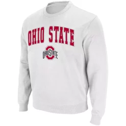 Men's Colosseum White Ohio State Buckeyes Team Arch & Logo Tackle Twill Pullover Sweatshirt -Colosseum shop 5321989 ALT2