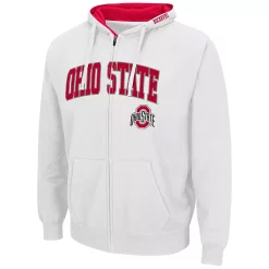 Men's Colosseum White Ohio State Buckeyes Arch & Logo 3.0 Full-Zip Hoodie -Colosseum shop 5364539 ALT2