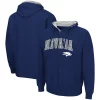 Men's Colosseum Navy Nevada Wolf Pack Arch & Logo 3.0 Full-Zip Hoodie