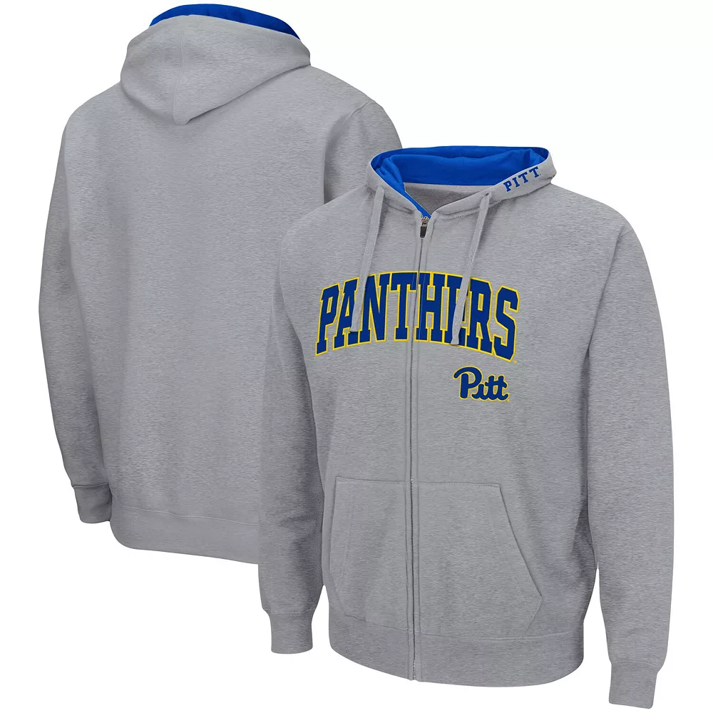 Men's Colosseum Heathered Gray Pitt Panthers Arch & Logo 3.0 Full-Zip Hoodie 1 Men's Colosseum Heathered Gray Pitt Panthers Arch & Logo 3.0 Full-Zip Hoodie