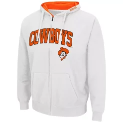 Men's Colosseum White Oklahoma State Cowboys Arch & Logo 3.0 Full-Zip Hoodie -Colosseum shop 5365286 ALT2