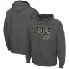 Men's Colosseum Charcoal Purdue Boilermakers Arch & Logo 3.0 Full-Zip Hoodie