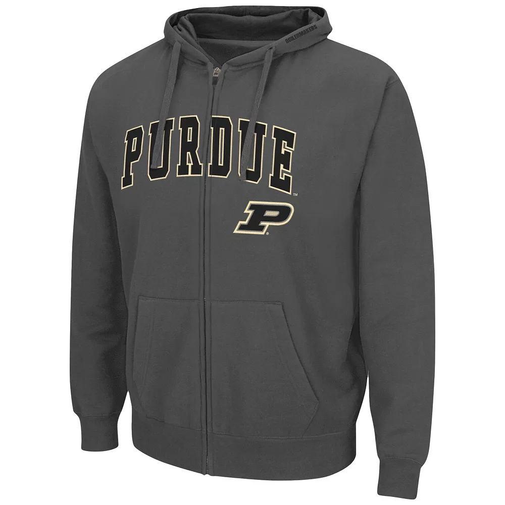 Men's Colosseum Charcoal Purdue Boilermakers Arch & Logo 3.0 Full-Zip Hoodie 3 Men's Colosseum Charcoal Purdue Boilermakers Arch & Logo 3.0 Full-Zip Hoodie - Image 3