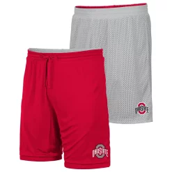 Men's Colosseum Scarlet/Gray Ohio State Buckeyes Wiggum Reversible Logo Shorts
